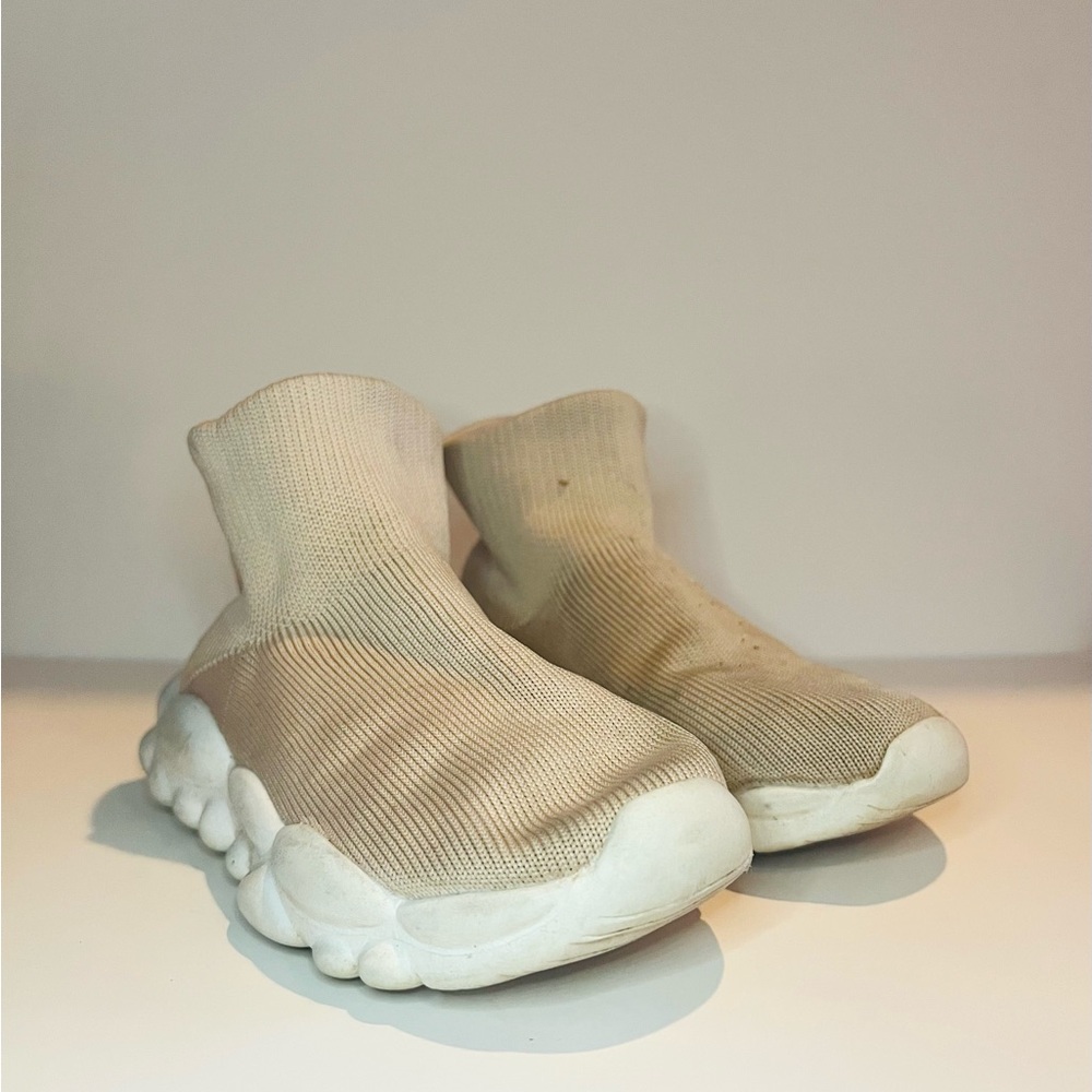 Kids Beige Sock Sneakers